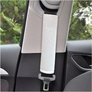 Gordelkussen - Schouderbeschermer Autogordel - Comfortabel Rijden - Zacht Polyester Materiaal - N.v.t. - Wit