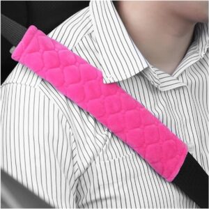 Gordelkussen - Schouderbeschermer - Comfortabel Rijden - Zacht Pluche Materiaal - 1 Stuk - Roze