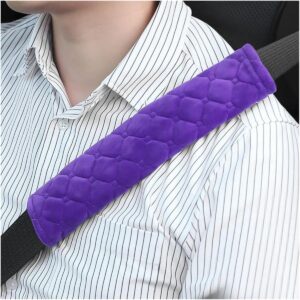Gordelkussen - Schouderbeschermer - Comfortabel Rijden - Zacht Pluche Materiaal - 25 cm - Paars
