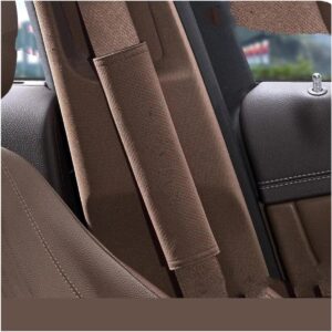 Gordelkussen - Schouderstuk Gordelbeschermer - Comfortabel Rijden - Zacht Suède Materiaal - 23cm - Bruin