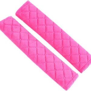 Gordelkussen Universele Autogordel Cover Verstelbare Pluche Veiligheid Schouderstuk Voor Kinderen Volwassenen 2 Stuks Zacht stof gordelkussen(Rose red)