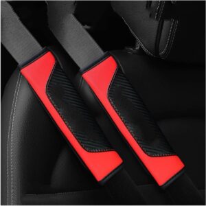 Gordelkussens Auto - Schouderbeschermers - Comfortabel Rijden - Waterdicht PU-leer - 2 stuks - Rood