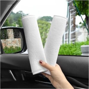 Gordelkussens - Autogordelhoezen - Comfortabel Rijden - Universeel Verstelbaar - 2 Stuks - Wit