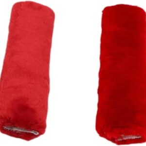 Gordelkussens - Schouderbeschermers - Comfortabel Rijden - Zachte Pluche - 2 Stuks - Rood