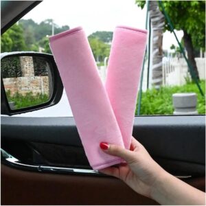 Gordelkussens Set - Autogordelhoezen - Comfortabel Rijden - Verlicht Nekpijn - 2 Stuks - Roze