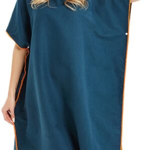 Handdoek Cape - badjas met capuchon - omkleed handdoek voor surfers - geschikt voor surfen - zwemmen in open water - microvezelmateriaal - sneldrogend en lichtgewicht - blauw