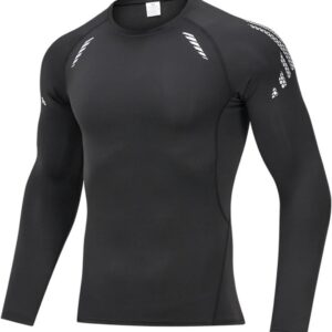 Heren Rash Vest Lange Mouw UPF 50+ Compressie Shirt Sneldrogend Zwemtop