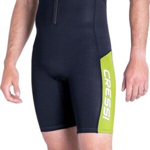 Herneopblaaswetsuit 2mm Kort Neopreen voor Heren Zwart/Lime XXL