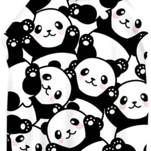 Hooded Poncho Strandhanddoeken Microfiber mantel Badjas Badhanddoeken Voor Tiener Vrouwen Mannen Zwemmen Surfen Sport, Sneldrogend, Lichtgewicht, 3D Dream Catcher Sterrenhemel Dierenprint (Witte Panda, Volwassen 75x110cm)