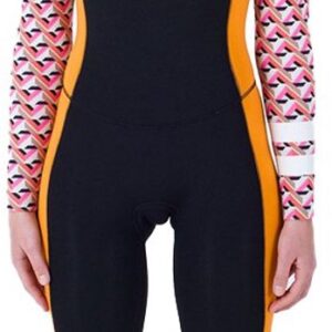 Hurley Plus Printed 4/3 Mm Dames Wetsuit Van Neopreen Met Lange Mouwen En Rits Op De Borst Oranje 6 Vrouw