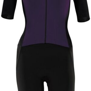 Huub Pinnacle Korte Mouw Triatlonpak Zwart,Paars L Vrouw
