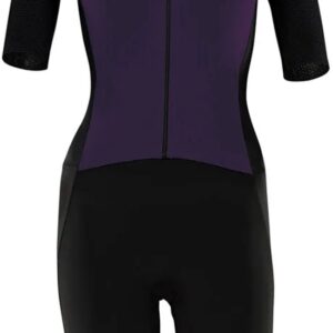 Huub Pinnacle Korte Mouw Triatlonpak Zwart,Paars M Vrouw