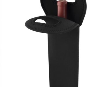 Isolerende Koeltas voor Wijnflessen, Draagbare Waterdichte Neopreen Tas, Ideaal voor Picknicks en Reizen met Stevige Grip (Zwart)