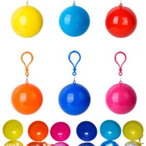 JeiibrZui Wegwerpregenjas - Noodregenjasbal - Waterdicht 6,5 Cm Diameter 6 Stuks - Geschikt Voor Buitenactiviteiten - Willekeurige Kleur