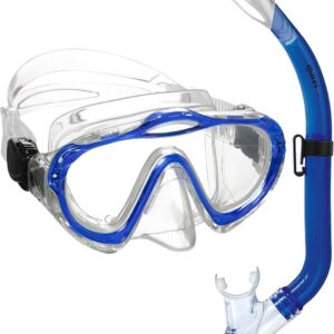 Kinder Duikmasker met Snorkel en Mondstuk Set - Blauw - Geschikt voor Kinderen