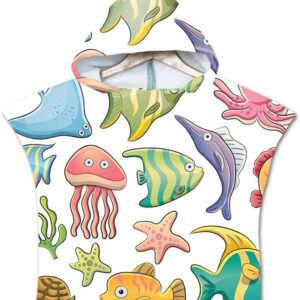 Kinder Strandbadjas Poncho met Capuchon - Verschonen en Drogen voor Jongen & Meisje