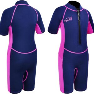 Kinder Wetsuit - Neopreen Zwempak - Watersporten - 2 mm Dikte - Korte Mouw - Roze