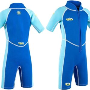 Kinder Wetsuit - Shorty Duikpak - Watersport Bescherming - SPF 50+ Zonbescherming - 3/2 mm - Octopus Blauw