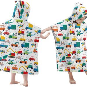 Kinderbadjas Poncho met Capuchon - Sneldrogende Microvezel Strandponcho voor Jongens en Meisjes