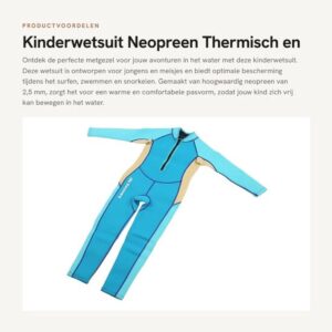 Kinderwetsuit - Neopreen - Thermisch en comfortabel