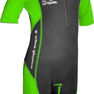 Kinderwetsuit Shorty - Neopreen zwempak - Watersport plezier - UV bescherming - 2.0 mm dik - Zwart groen