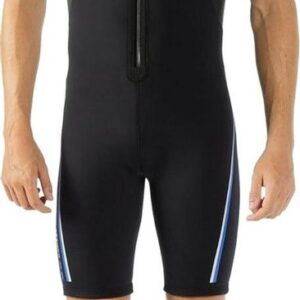 Korte Duikpak - Shorty Wetsuit - Watersport - Dubbel gevoerd neopreen - 2 mm - Zwart/Blauw