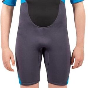 Korte Wetsuit - Shorty Pak - Watersport Bescherming - X-FLEX Stretch Materiaal - 3/2mm Dikte - Blauw Grijs