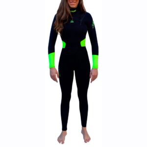 Kynay Surf Ultra Stretch Thermal Dames Wetsuit Van Neopreen Met Lange Mouwen En Rits Op De Borst Zwart L Vrouw