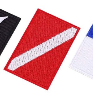 Large Diver Down Flag Patch,3PCS Diving Flag Patch, Diving Patch Embroidered Diver Badge DIY Accessories for Men Women Backpack Hat