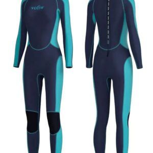 Livano Wetsuit Dames - Swimsuit - Shorty - Surfpak - Duikpak - Lange Mouw - Zwemsuit - Blauw - M