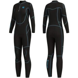 Livano Wetsuit Dames - Swimsuit - Shorty - Surfpak - Duikpak - Lange Mouw - Zwemsuit - Zwart - M