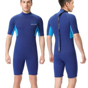 Livano Wetsuit Heren - Swimsuit - Shorty - Surfpak - Duikpak - Lange Mouw - Zwemsuit - Blauw - M