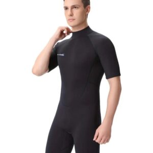 Livano Wetsuit Heren - Swimsuit - Shorty - Surfpak - Duikpak - Lange Mouw - Zwemsuit - Zwart - M