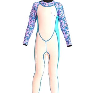 Livano Wetsuit Kinderen - Swimsuit - Shorty - Surfpak - Duikpak - Lange Mouw - Zwemsuit - Paars - 5-6y