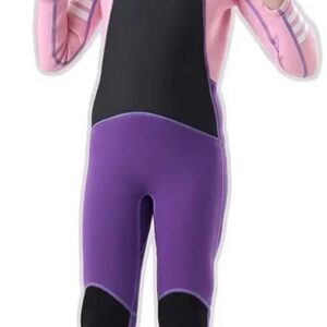 Livano Wetsuit Kinderen - Swimsuit - Shorty - Surfpak - Duikpak - Lange Mouw - Zwemsuit - Paars - S