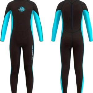 Livano Wetsuit Kinderen - Swimsuit - Shorty - Surfpak - Duikpak - Lange Mouw - Zwemsuit - Zwart - 8y