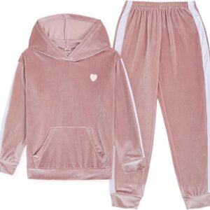 Meisjes trainingspak fluweel 2 stuks outfits kinderen lange mouwen sweatshirt en joggingbroek activewear casual set joggingpak