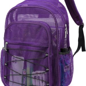 Mesh Rugzak voor Vrouwen Mannen Heavy Duty Doorzichtige tassen Transparante Mesh Strand Dagrugzak voor Reizen Gym Zwemmen