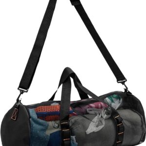 Mesh Strandtas - Sporttas Gaas - Watersport Uitrusting - Vochtvrije Opslag - 58 cm Lengte - Zwart