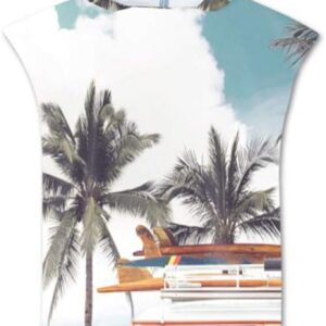 Microfiber badponcho met kap, 75x110 cm, blauw