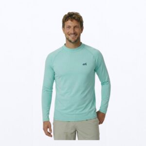 Mistral Ocean Heren Rash Guard | Opal Blauw | Maat L | Lange Mouw | UV-Beschermend Watershirt | Voor SUP, Surfen, Windsurfen en Strand