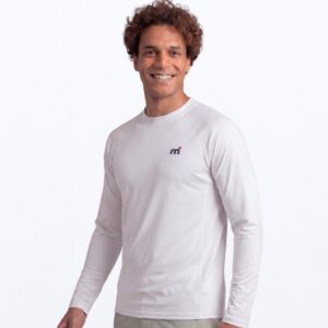 Mistral Ocean Heren Rash Guard | Wit | Maat M | Lange Mouw | UV-Beschermend Watershirt | Voor SUP, Surfen, Windsurfen en Strand