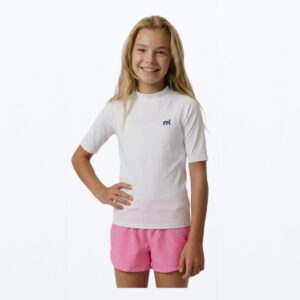Mistral Ocean Kinder Rash Guard | Jongens en Meisjes | Wit | Maat 152 | Korte Mouw | UV-Beschermend Watershirt | Voor SUP, Surfen en Strand