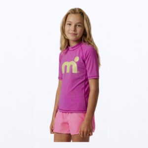 Mistral Ocean Kinder Rash Guard Meisjes | Roze | Maat 128 | Korte Mouw | UV-Beschermend Watershirt | Voor SUP, Surfen en Strand
