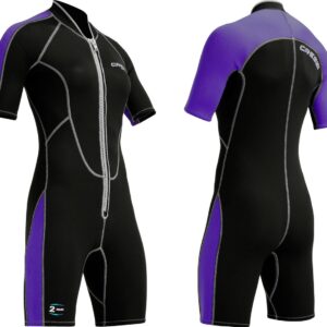 Neopreen Zwempak - Korte Wetsuit - Watersport Dames - Voorkant Ritssluiting - 2.0 mm Dikte