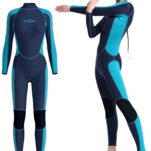 Nivard Wetsuit Dames - Swimsuit - Shorty - Surfpak - Duikpak - Lange Mouw - Zwemsuit - Blauw - S