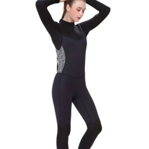 Nivard Wetsuit Dames - Swimsuit - Shorty - Surfpak - Duikpak - Lange Mouw - Zwemsuit - Zwart - XS