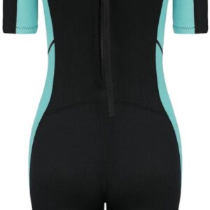 Nivard Wetsuit Dames - Swimsuit - Shorty - Surfpak - Duikpak - Lange Mouw - Zwemsuit - Zwart/Blauw - XS