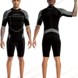 Nivard Wetsuit Heren - Swimsuit - Shorty - Surfpak - Duikpak - Lange Mouw - Zwemsuit - Zwart - M