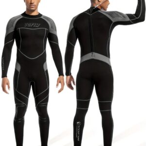 Nivard Wetsuit Heren - Swimsuit - Shorty - Surfpak - Duikpak - Lange Mouw - Zwemsuit - Zwart - M